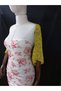 Ariane Print Chiffon Short Sleeve Shawl Yellow-Blue - 3