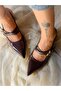 Veroni̇ka Brown Patent Leather Strappy Buckle 5 cm Heeled Sandals - 3