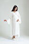 Tuba Ecru Flange Sleeve Lace Maternity Nightgown-Dressing Set of 2 - 3
