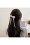 Elegant White Pearl Satin Bowknot Hair Clip Complete Your Elegance
