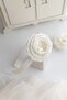 Cream Pearl Embroidered Satin Rose Figured Flower Children's Crown - 5