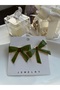 Green Ribbon Form Gold Detailed Earrings - 3