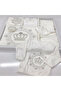 Boxed 100% Organic Cotton 10 Piece Baby Girl and Boy Crown Embroidered Hospital Exit Bodysuit Set