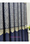 Mars Navy Blue Gray Silver Detailed Board Background Curtain 1X3 Frequently Pleated Non-Wrinkle [Single Wing] - 2