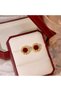 Vintage Style Burgundy Velvet and Pearl Detailed Earrings - 2