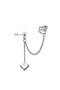 Stylish Chain Heart Model Earrings Reflect Your Style on One Side - 3