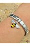 Steel Charm with Bee Figure and Italian Steel Bracelet I Special Boxed