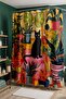 Bathroom Curtain, Botanical Cat Pattern Shower Curtain in the Room, Bathtub Curtain 175X200Cm - 2