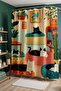 Bathroom Curtain, Shower Curtain with Sleeping Cats Pattern in the Room, Bathtub Curtain 175x200cm