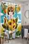 Bathroom Curtain, Sunflower Summer Girl Patterned Shower Curtain, Bathtub Curtain 175X200Cm - 4