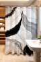 Bathroom Curtain, Black and White Marble Pattern Shower Curtain, Bathtub Curtain 175X200Cm