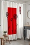 Bathroom Curtain, Red Japanese Flowers Pattern Shower Curtain, Bathtub Curtain 175X200Cm - 4