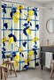 Bathroom Curtain, Blue Lemon Branches Patterned Shower Curtain, Bathtub Curtain 175X200Cm - 3