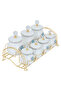 Set of Porcelain Spice Jars Alsaif Gallery, 8 Pieces - White Blue - 2