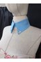 Bezia Stone Detailed Removable Linen Collar Blue - 3
