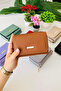 Paris Stylish Textured Zippered Tan Women's Wallet (Vegan Leather)
