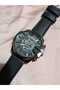 Men's Wrist Watch Watch ... (Stitched) Black Leather Band... Black Color Round Case- 6026