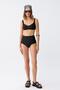 Women's Black Padded Square Neck High Waist Bikini Set - 2