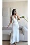 Neck Tie Maxi Dress - White - 3