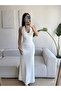 Neck Tie Maxi Dress - White - 4