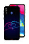 Samsung Galaxy M20 Protective Case Cover Touching Hand Making Heart