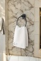 Black 5-Piece Bathroom Set, 2-Piece Shower Shelf, Round Towel Holder, Wc Paper Holder, Hanger - 3
