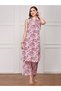Floral Print Smocked Crop Top with Pants and Tunic Co-Ords - 2