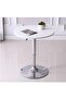 Rixo 3 Piece Adjustable Round Mdf Wood Bar Table Set & 2 Diamond Style Pu Leather Bar Chairs, White - 8