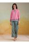 Striped Mandarin Collar Top with Trousers Co-Ords