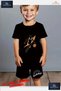 Children's Unisex “Basketballer Ball Turncu Black“ Custom Printed Crew Neck T-Shirt - Shorts Set - 2