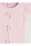 Crew Neck Bow Detailed Girl's Crop T-Shirt - 3