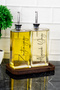 2-Piece Luxury 500ml Oil Pot with Wooden Stand Silver Cover Glass Oil Pot Sunflower Oil Olive Oil Sauce Bowl Vinegar Bowl - 7
