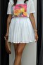 White Mini Crimped Skirt - 5