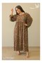 Casual Dress – Floral Print A-Line Maxi with Round Neck and Full Sleeves. - 2