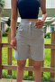 Women's Linen Blend Comfortable Flowing Striped Shorts - 5