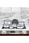 13 Piece Tri Ply Stainless Steel Cookware Set NonStick Coating, Aluminum Core, Tempered Glas - 4