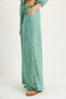 Green Tie-Dye Detailed Blouse Lined Bottom-Top Set with Buttoned Cuffs and Lined Pants 9266 60281046 - 5