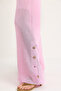 Pink Tie-Detail Blouse Lined Buttoned Trousers Lined Top-And-Bottom Set 9266 60281046 - 7