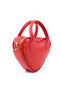 Red Shk236 Faux Leather Zippered Single Compartment Heart Model Hand, Arm and Shoulder Bag - 2