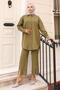 Pearl Detailed Suit Khaki 19259