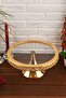 Standing Glass Cake Stand - Cake Stand & Cake, Cookie Stand Dowry Holder 30 cm Gold - 4