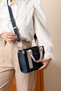 Women's Long Strap Navy Blue-Stone Color Hand and Shoulder Bag-Bd6072 - 2