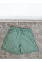 Linen Mint Green Elastic Waist Lace up Plus Size Bermuda Shorts - 4