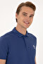Men's Regular Fit Light Navy Blue Polo Neck Textured T-Shirt 50300127-Vr059 - 2