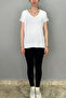 Women's White Color and Collar Bat Sleeve T-Shirt