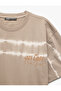 Short Sleeve Crew Neck Printed Washable Cotton Oversize T-Shirt - 5