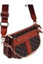 Giovanna Signature Monogramed Women’s Crossbody Black Handbag In Denim And Leather - 3