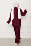 Tie-Front Kimono Set Burgundy - 4