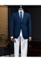Italian Style Slim Fit Mono Collar Men's Single Jacket Navy Blue T14306