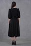 New Season Stretch Fabric Double Breasted Collar Stone Belt Detailed Women's Midi Evening Dress 3602 - 3